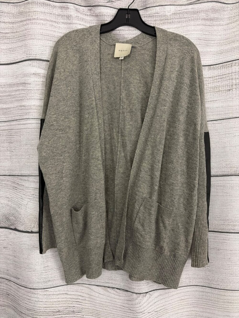 Mason by Michele Mason Gray Wool, Cashmere, Lambskin Cardigan Size P
